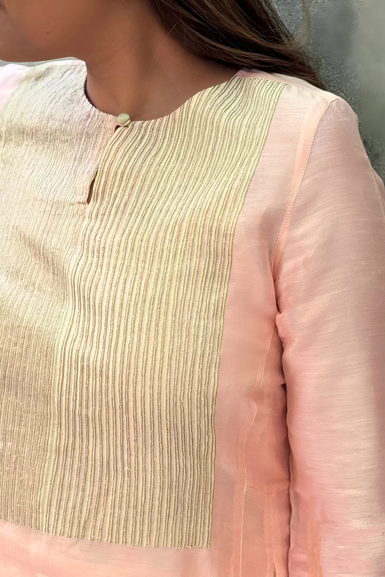 BLUSH CHANDERI KURTA SET