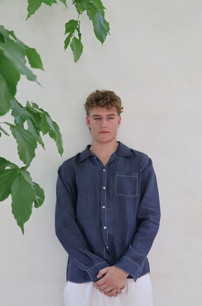 CHARCOAL LINEN SHIRT